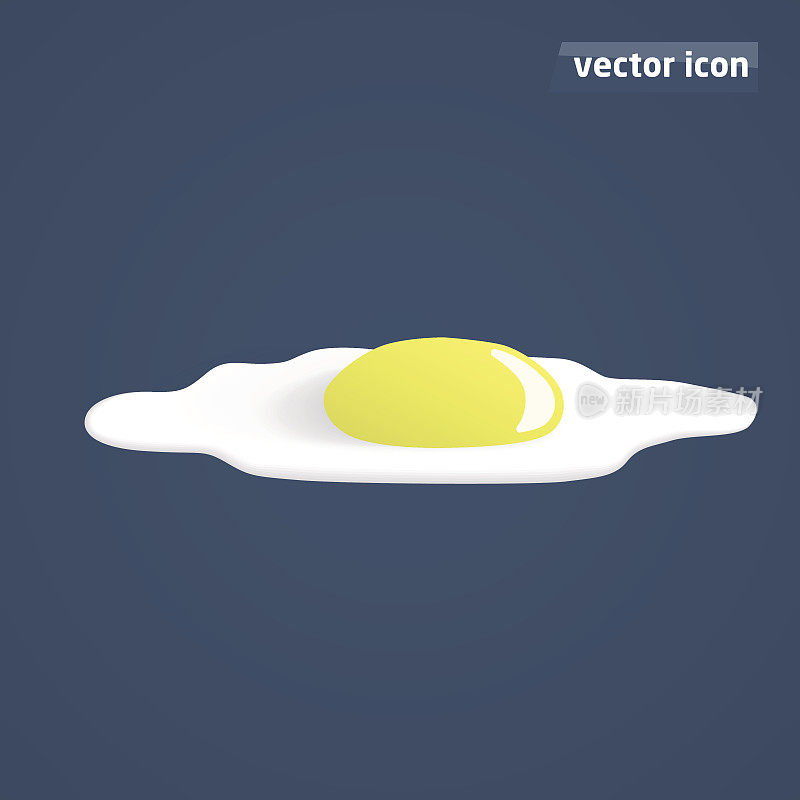 omelette flat shadow vector illustration
